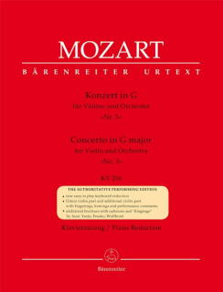 Mozart: Konzert in G für Violine und Orchester Nr. 3 KV 216 i gruppen Noter & böcker / Violin / Klassiska noter hos musikskolan.se (BA4865-90)