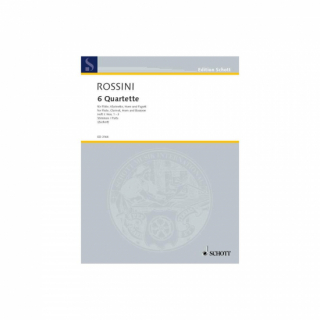 Rossini: 6 kvartetter (flöjt, klarinett, horn och fagott) i gruppen Noter & böcker / Flöjt / Flöjt med blåsinstrument hos musikskolan.se (ED3164)