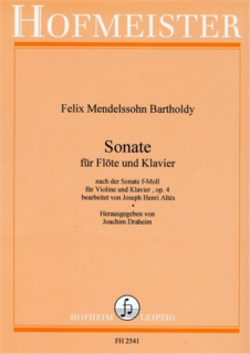 Mendelssohn: Sonat f-moll Op 4 (Fl+pi) i gruppen Noter & böcker / Flöjt / Flöjt med pianoackompanjemang hos musikskolan.se (FH2541)