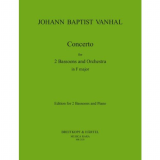  J. B. Vanhal: Concerto 2 Bassoons and Orchestra F major i gruppen Noter & böcker / Fagott / Klassiska noter hos musikskolan.se (MR2133)