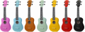Ukulelepaket 5 st blandade färger